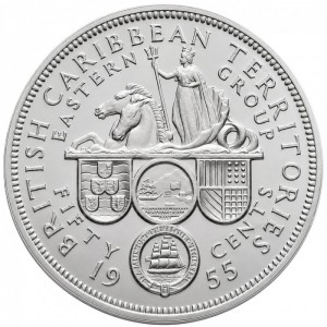 Реверс монеты Восточные Карибы, 50 центов, 1955-1965