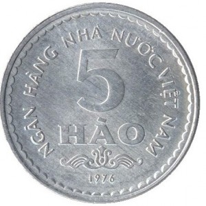 Реверс монеты Вьетнам, 5 хао, 1976