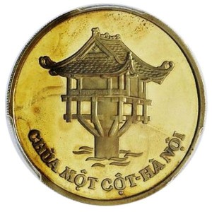 Реверс монеты Вьетнам, 10 донгов, 1989, Пагода