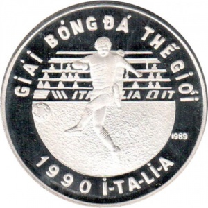 Реверс монеты Вьетнам, 100 донгов, 1989, Чемпионат мира по футболу 1990