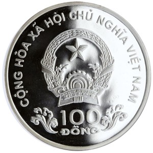 Аверс монеты Вьетнам, 100 донгов, 2000, XXVII Летние Олимпийские игры, Сидней 2000 - Метание диска
