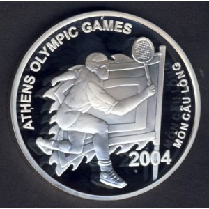 Реверс монеты Вьетнам, 100 донгов, 2004, XXVIII летние Олимпийские Игры, Афины 2004. Бадминтон
