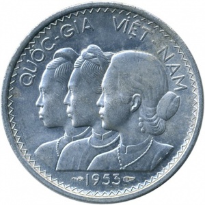 Аверс монеты Вьетнам, 20 су, 1953