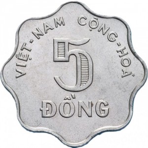 Аверс монеты Вьетнам, 5 донгов, 1966