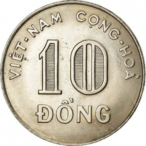 Аверс монеты Вьетнам, 10 донгов, 1968-1970
