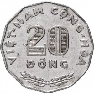 Аверс монеты Вьетнам, 20 донгов, 1968