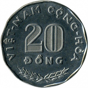 Аверс монеты Вьетнам, 20 донгов, 1968