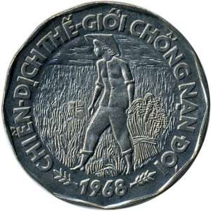 Реверс монеты Вьетнам, 20 донгов, 1968