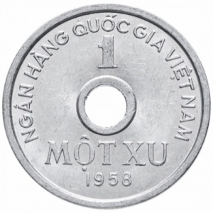 Реверс монеты Вьетнам, 1 су, 1958