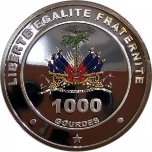 Аверс монеты Гаити, 1000 гурдов, 2014, 35-летие банка Республики Гаити