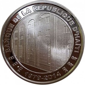 Реверс монеты Гаити, 1000 гурдов, 2014, 35-летие банка Республики Гаити