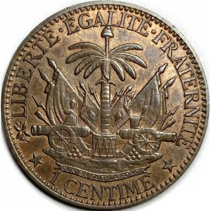 Реверс монеты Гаити, 1 сантим, 1881