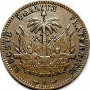 Реверс монеты Гаити, 1 сантим, 1886-1895