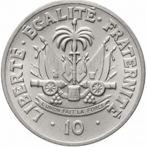 Реверс монеты Гаити, 10 сантимов, 1958-1970
