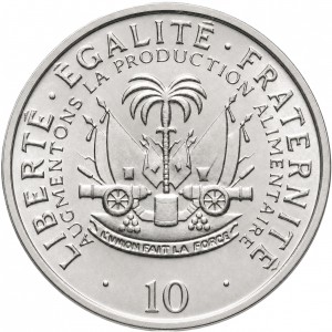 Реверс монеты Гаити, 10 сантимов, 1975-1983, ФАО