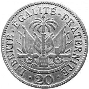 Реверс монеты Гаити, 20 сантимов, 1907