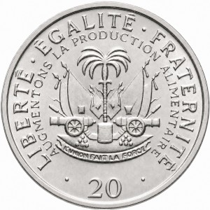 Реверс монеты Гаити, 20 сантимов, 1972-1983, ФАО