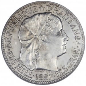 Аверс монеты Гаити, 50 сантимов, 1882-1895