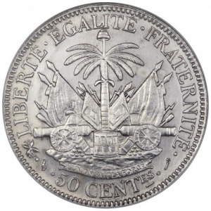 Реверс монеты Гаити, 50 сантимов, 1882-1895
