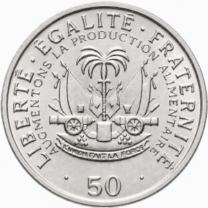Реверс монеты Гаити, 50 сантимов, 1972-1985, ФАО