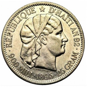 Аверс монеты Гаити, 1 гурд, 1881-1895