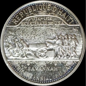 Аверс монеты Гаити, 25 гурдов, 1974-1976, 200 лет США