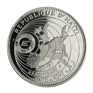 Аверс монеты Гаити, 50 гурдов, 1977-1978, 20 лет Римскому договору