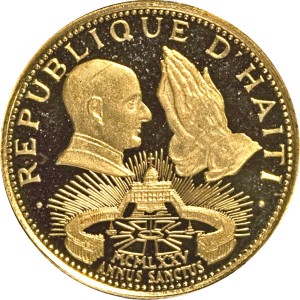 Аверс монеты Гаити, 200 гурдов, 1974-1975, Священный год
