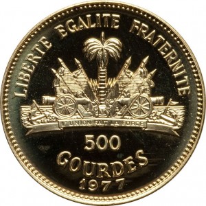 Реверс монеты Гаити, 500 гурдов, 1977, Чемпионат мира по футболу 1978