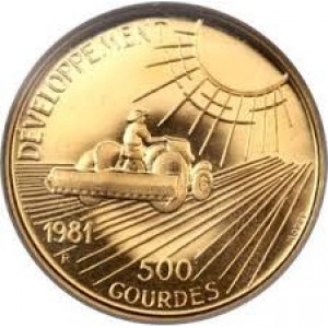 Реверс монеты Гаити, 500 гурдов, 1981, Развитие