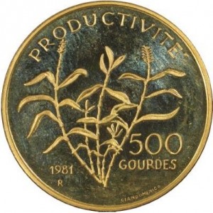 Реверс монеты Гаити, 500 гурдов, 1981, Производительность