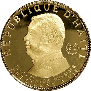 Аверс монеты Гаити, 1000 гурдов, 1973, Жан-Клод Дювалье