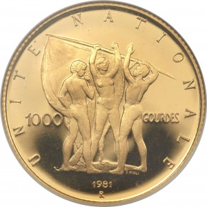 Реверс монеты Гаити, 1000 гурдов, 1981, Национальное единство