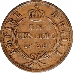 Аверс монеты Гаити, 1 сантим, 1850