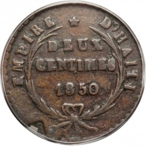 Аверс монеты Гаити, 2 сантима, 1850