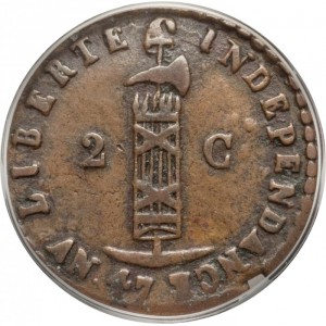 Реверс монеты Гаити, 2 сантима, 1850