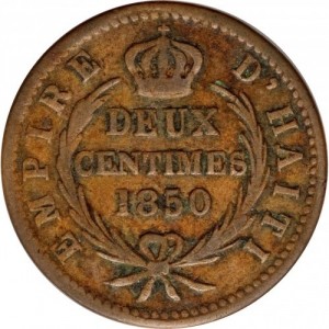 Аверс монеты Гаити, 2 сантима, 1850