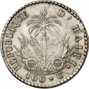 Аверс монеты Гаити, 100 сантимов, 1829-1833