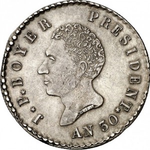 Реверс монеты Гаити, 100 сантимов, 1829-1833