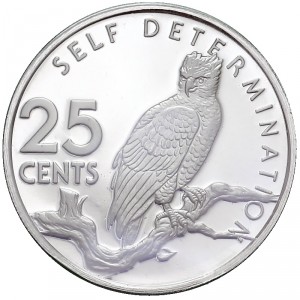 Реверс монеты Гайана, 25 центов, 1976-1980