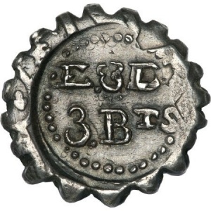 Аверс монеты Гайана, 3 бита, 1808