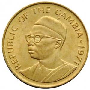 Аверс монеты Гамбия, 10 бутутов, 1971