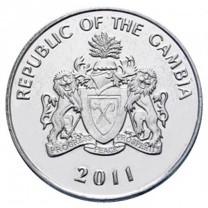 Аверс монеты Гамбия, 50 бутутов, 2008-2021