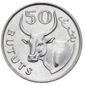 Реверс монеты Гамбия, 50 бутутов, 2008-2021