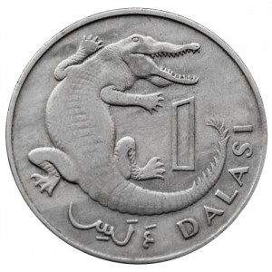 Реверс монеты Гамбия, 1 даласи, 1971