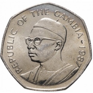 Аверс монеты Гамбия, 1 даласи, 1987