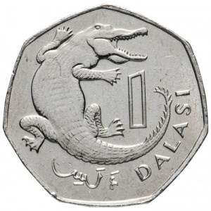 Реверс монеты Гамбия, 1 даласи, 2008-2021