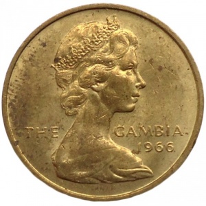 Аверс монеты Гамбия, 3 пенса, 1966