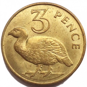 Реверс монеты Гамбия, 3 пенса, 1966