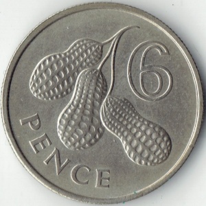 Реверс монеты Гамбия, 6 пенсов, 1966